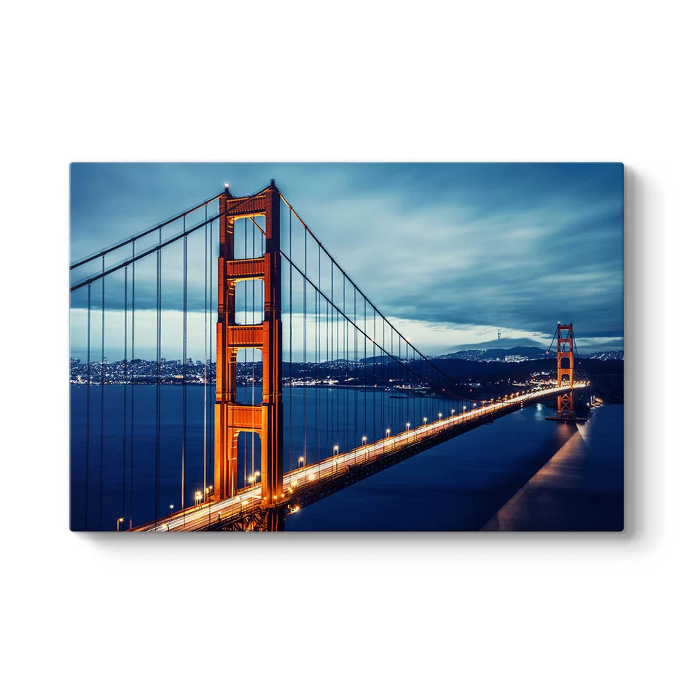 Golden Gate Köprüsü Gece Işıklı Tablosu - Model 1